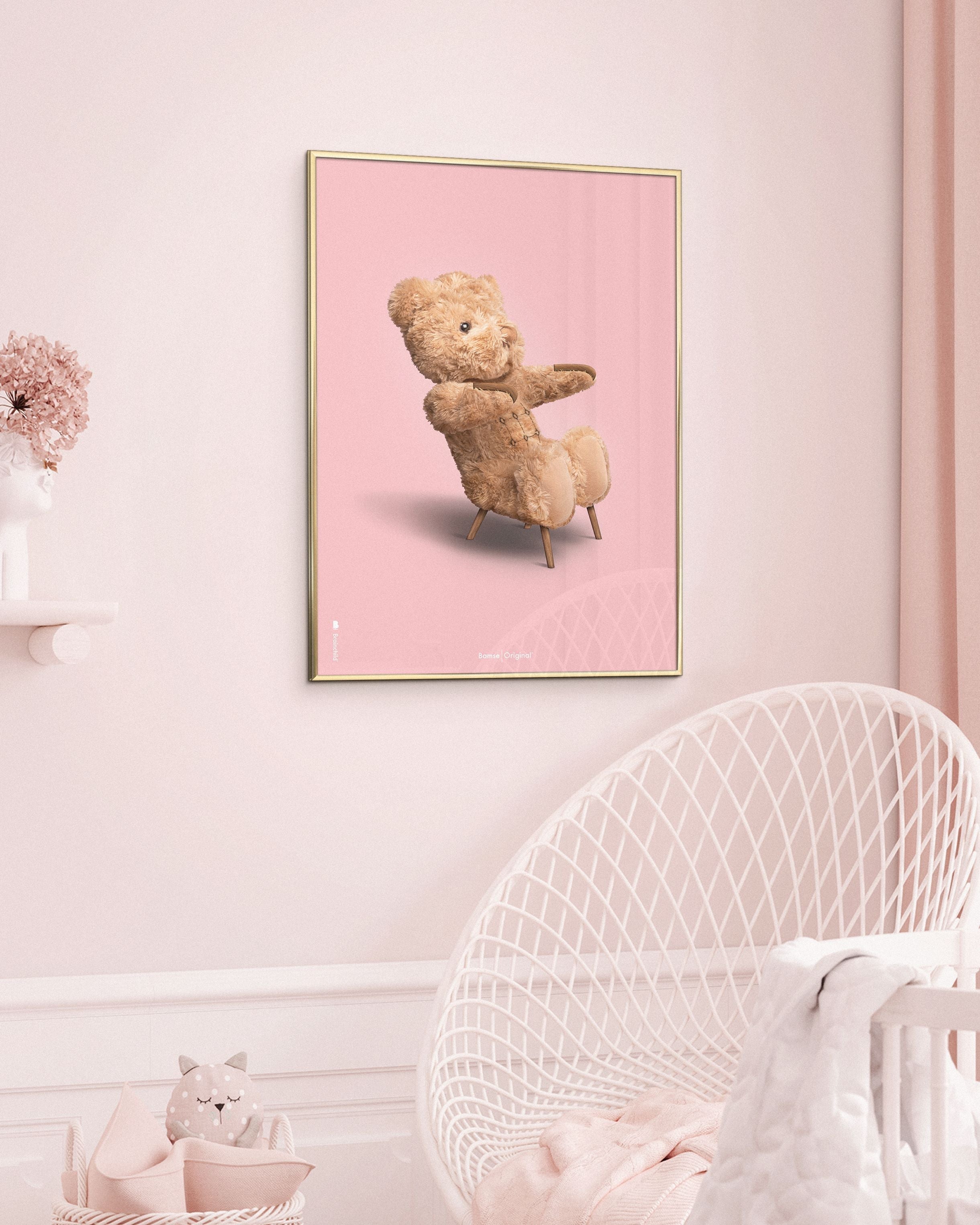 [product_category]-Brainchild Teddy Bear Classic Poster Frame Made Of Light Wood Ramme 50x70 Cm, Pink Background-Brainchild-78003-A-BRA-2