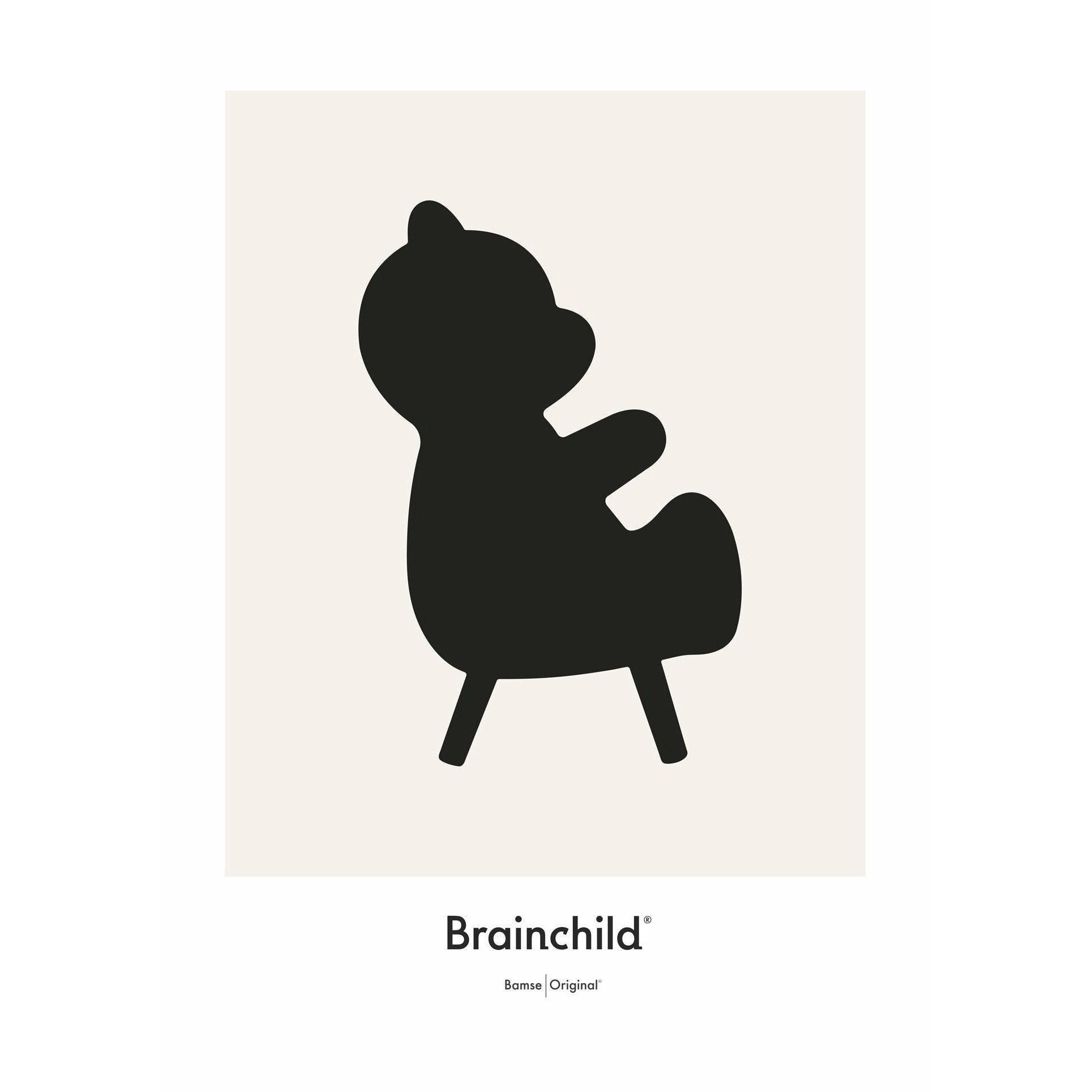 [product_category]-Brainchild Teddy Bear Design Icon Poster Without Frame A5, Grey-Brainchild-IG-71001-BRA-1