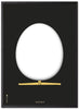 Brainchild The Egg Design Sketch Poster Frame Made Of Black Lacquered Wood 50x70 Cm, Black Background