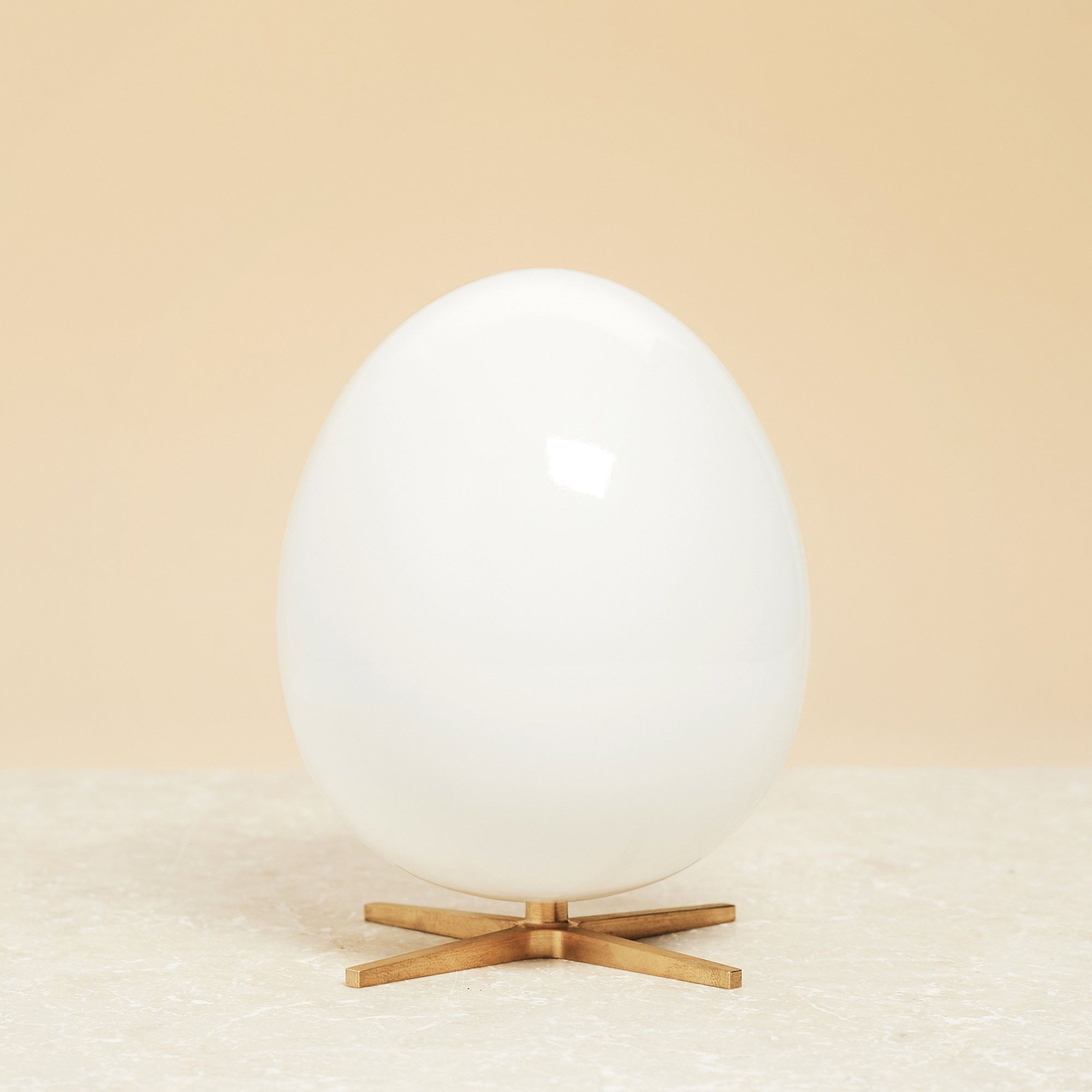 [product_category]-Brainchild The Egg Wooden Figure Mahogany White, Brass Base-Brainchild-1003-BRA-2