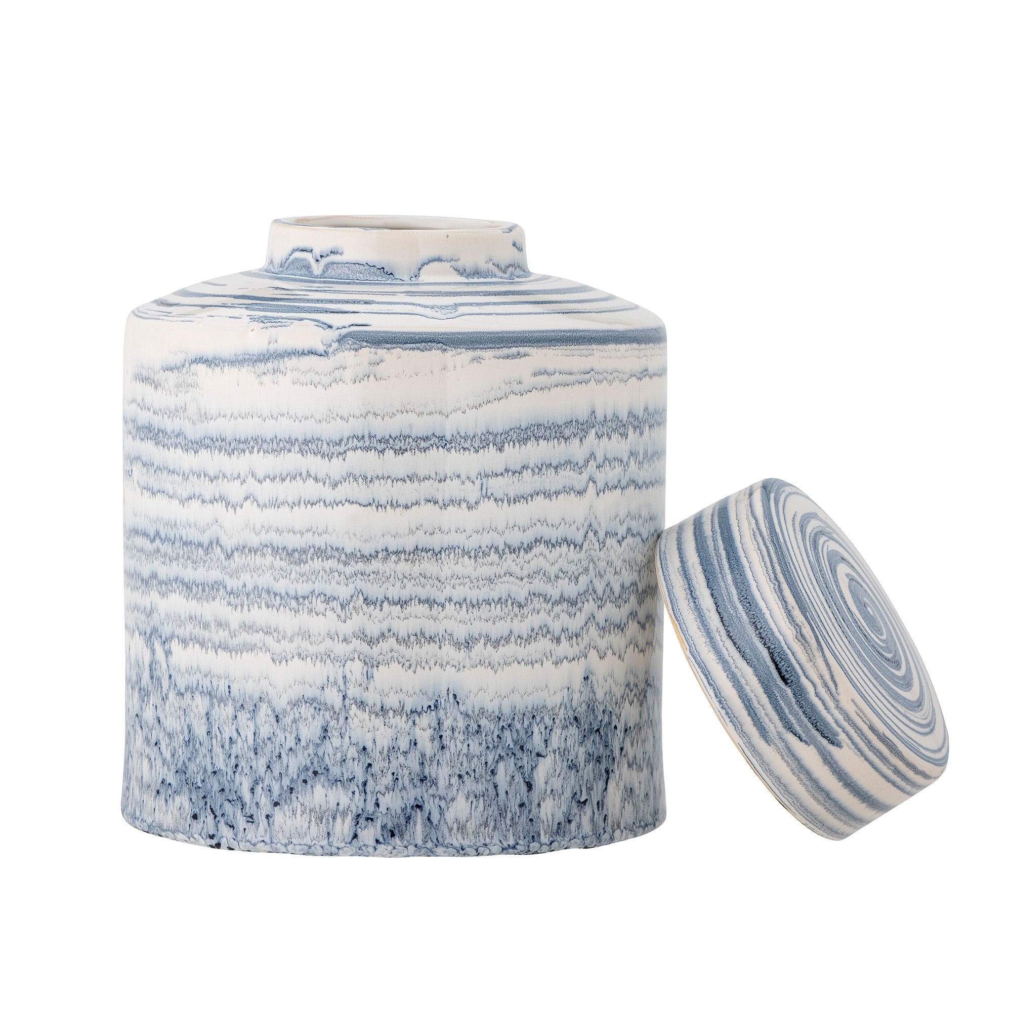 Creative Collection Mahina Jar w/Lid, Blue, Stoneware