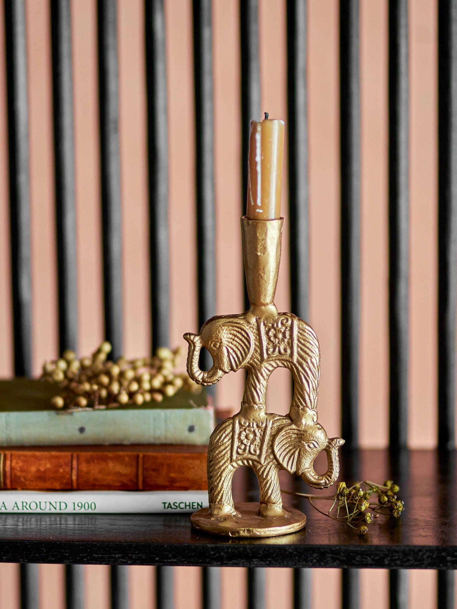 Creative Collection Jazz Candle Holder, Brass, Aluminum