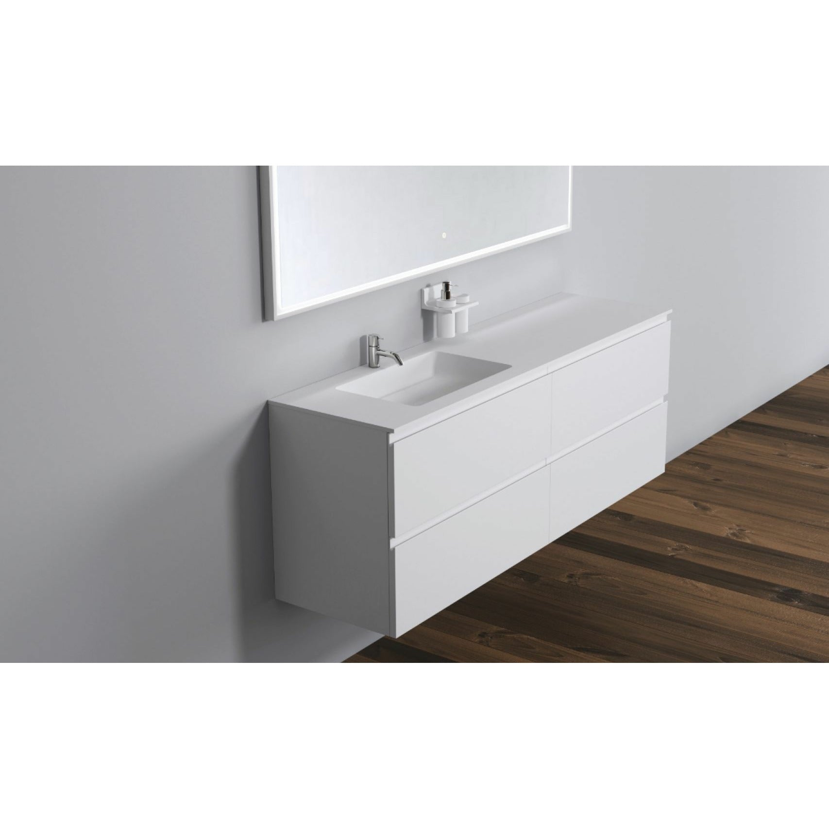 [product_category]-Copenhagen Bath Malmö Cabinet With Left Romsø Sink, L160 Cm-Copenhagen Bath-5700300102101-30010210-COP-3