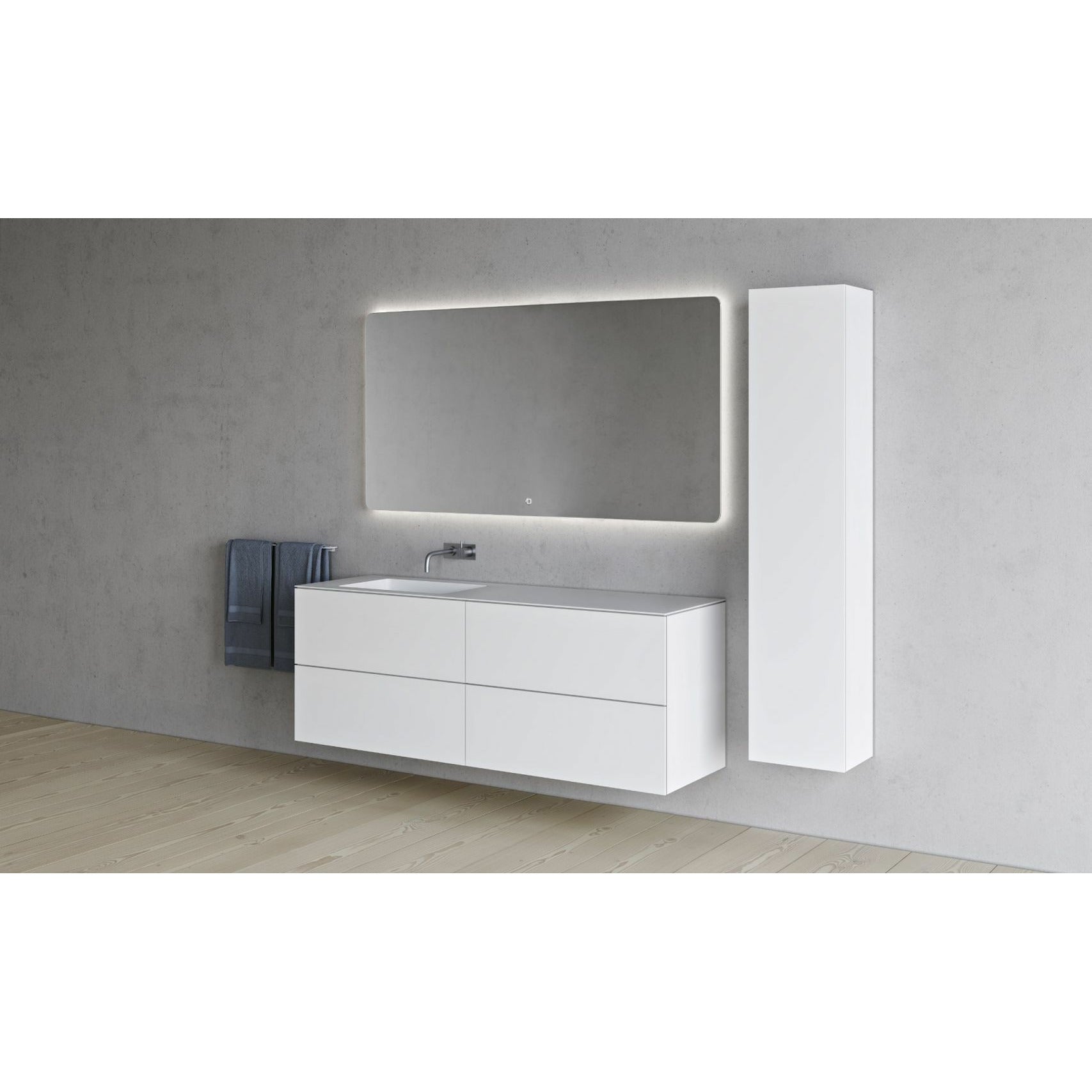 [product_category]-Copenhagen Bath Sq2 Double Cabinet With Left Sink, L160 Cm-Copenhagen Bath-5700300101708-30010170-COP-5