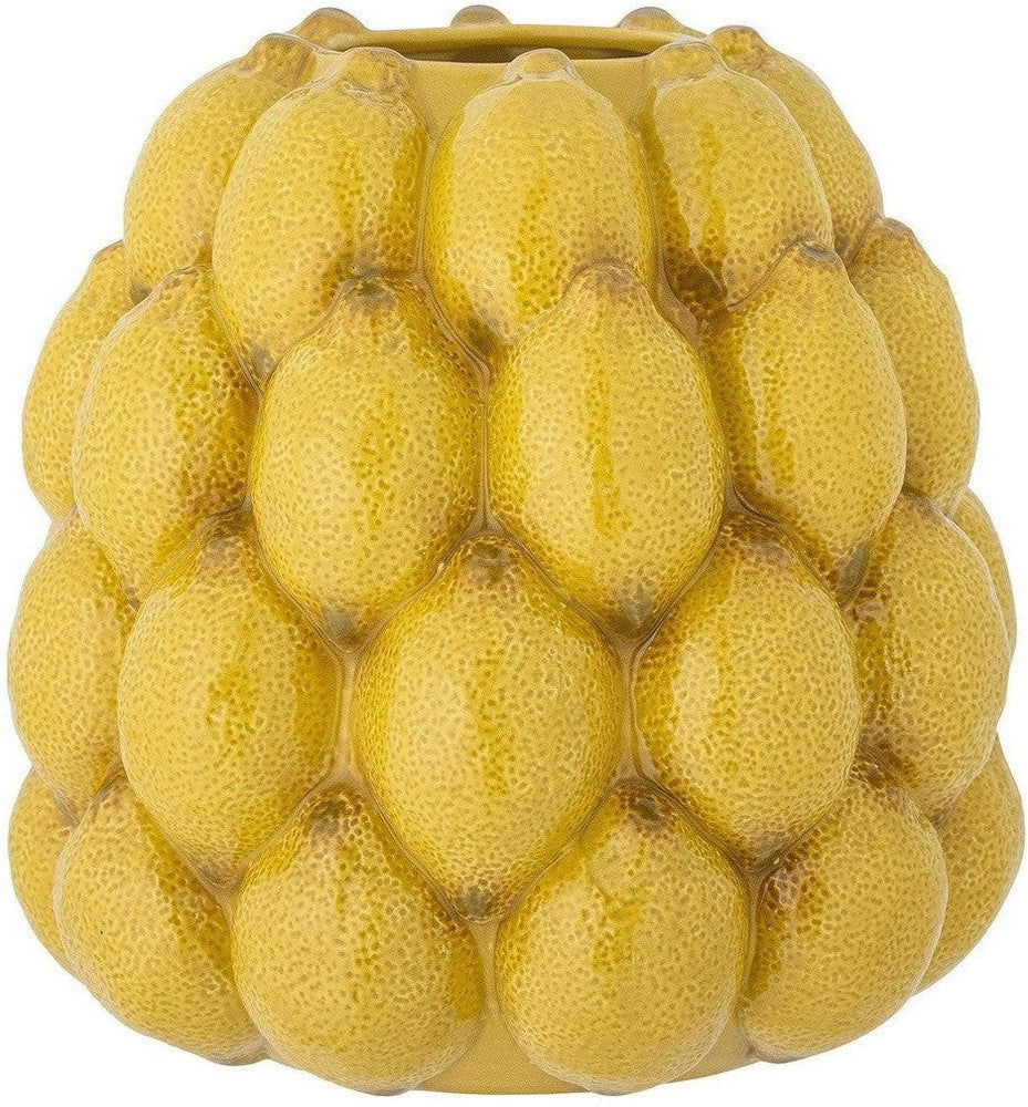 [product_category]-Creative Collection Limone Vase, Yellow, Stoneware-Creative Collection-5711173314959-82058576-BLO-1