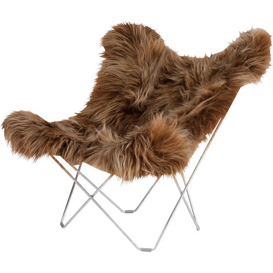 [product_category]-Cuero Iceland Mariposa Butterfly Chair, Wild Brown/Chrome-Cuero-7340172611622-1162-CUE-1