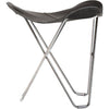 Cuero Pampa Flying Goose Stool, Black/Chrome