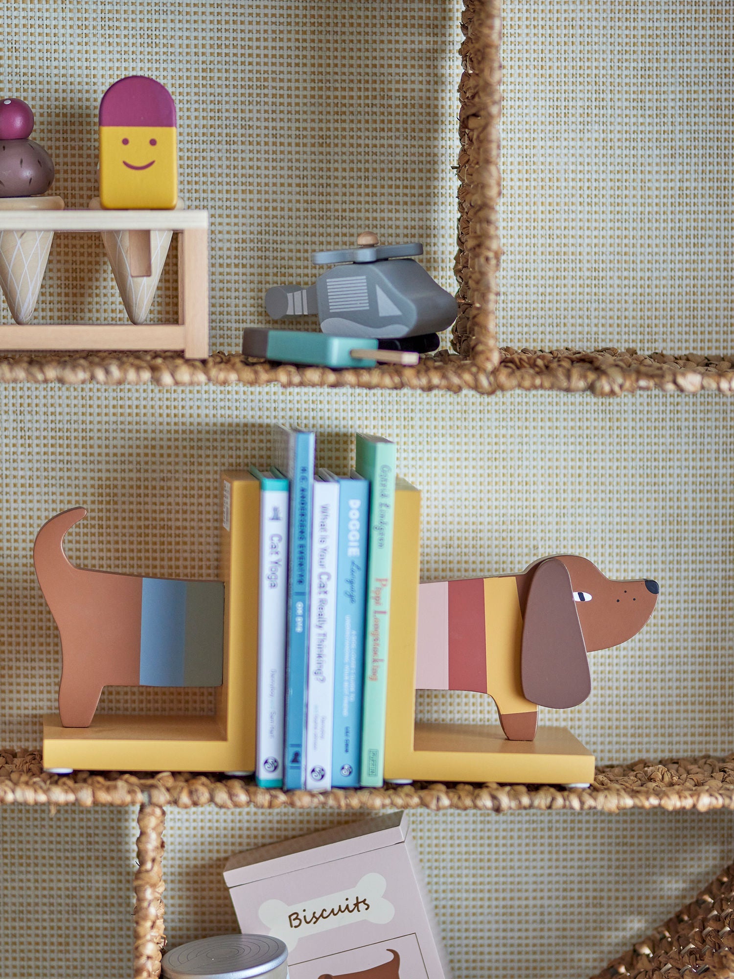 Bloomingville MINI Charlie Bookend, Yellow, FSC®100%, MDF