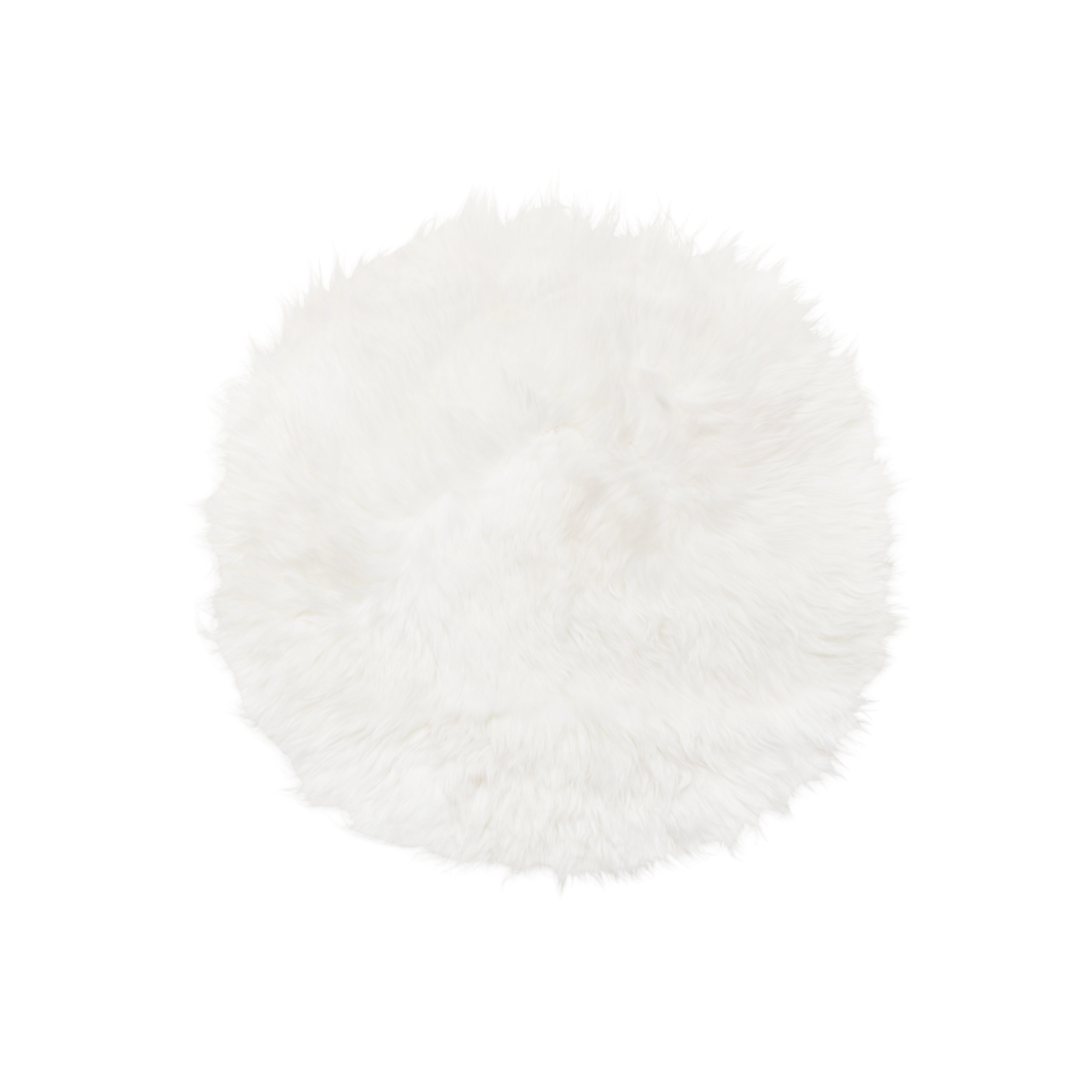 Creamy white genuine sheepskin chair pad | Round