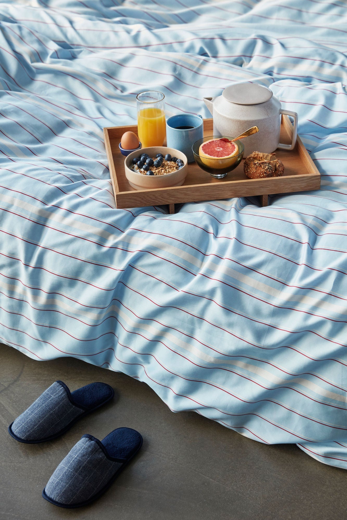 Hübsch Solace Bed Linen 60X63 140X200 Light blue
