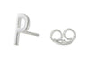 Design Letters Earring With Letter, Silver, P