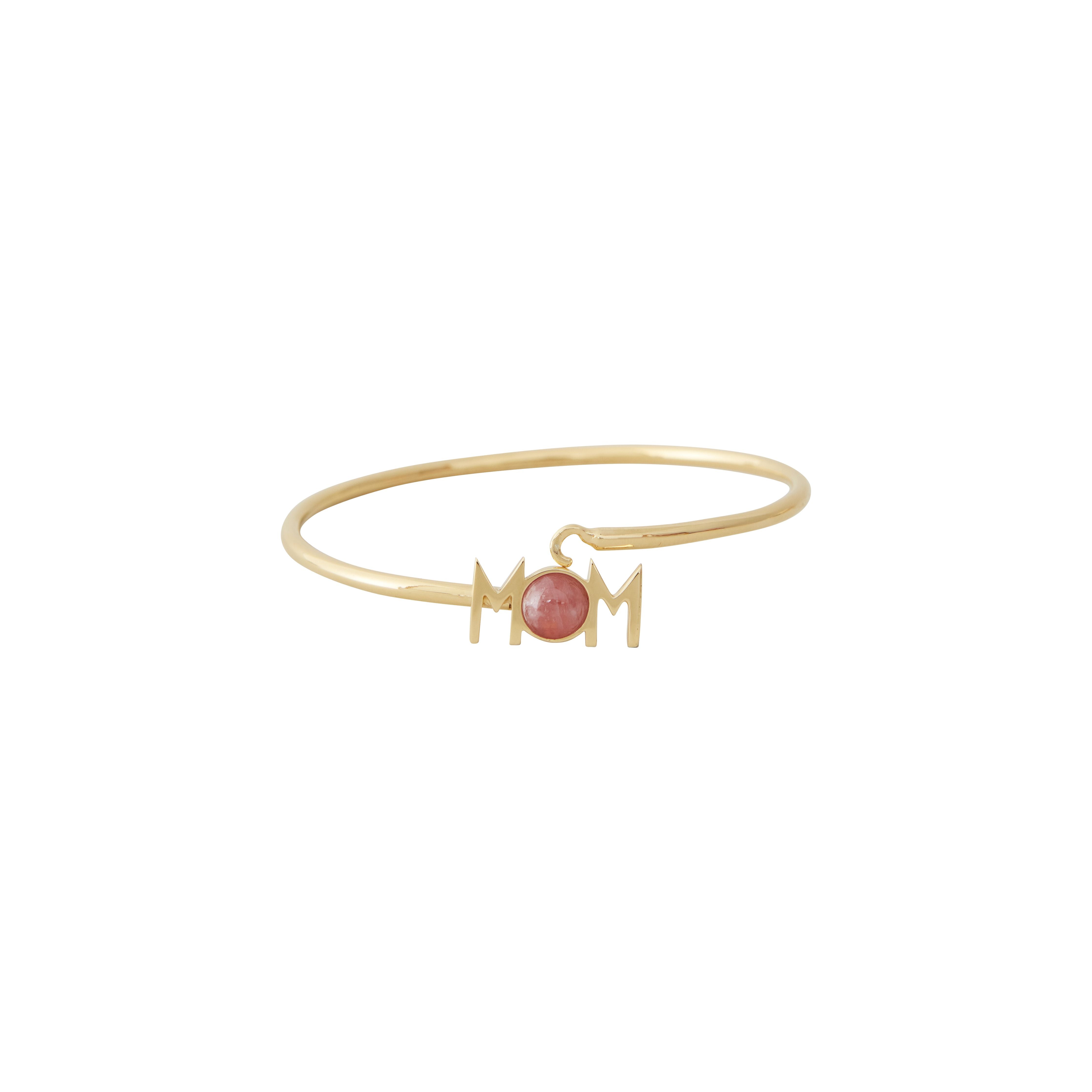 [product_category]-Design Letters Great Mom Bangle 18k Gold Plated, Red Chrosite-Design Letters-5710498190613-90502005RHCHROSITE-DES-2