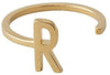 Design Letters Letter Ring A Z, 18k Gold Plated, R