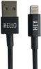 Design Letters Mycable I Phone Charging Cable Hey/Hello, Black