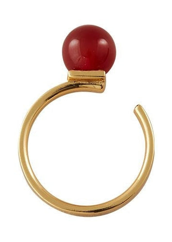 [product_category]-Design Letters Stone Drop Ring 18k Gold Plated, Red Agate-Design Letters-5710498193584-90606000REDAGATE-DES-1