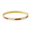 Design Letters Striped Candy Bracelet Brass Gold Platted, Red/White