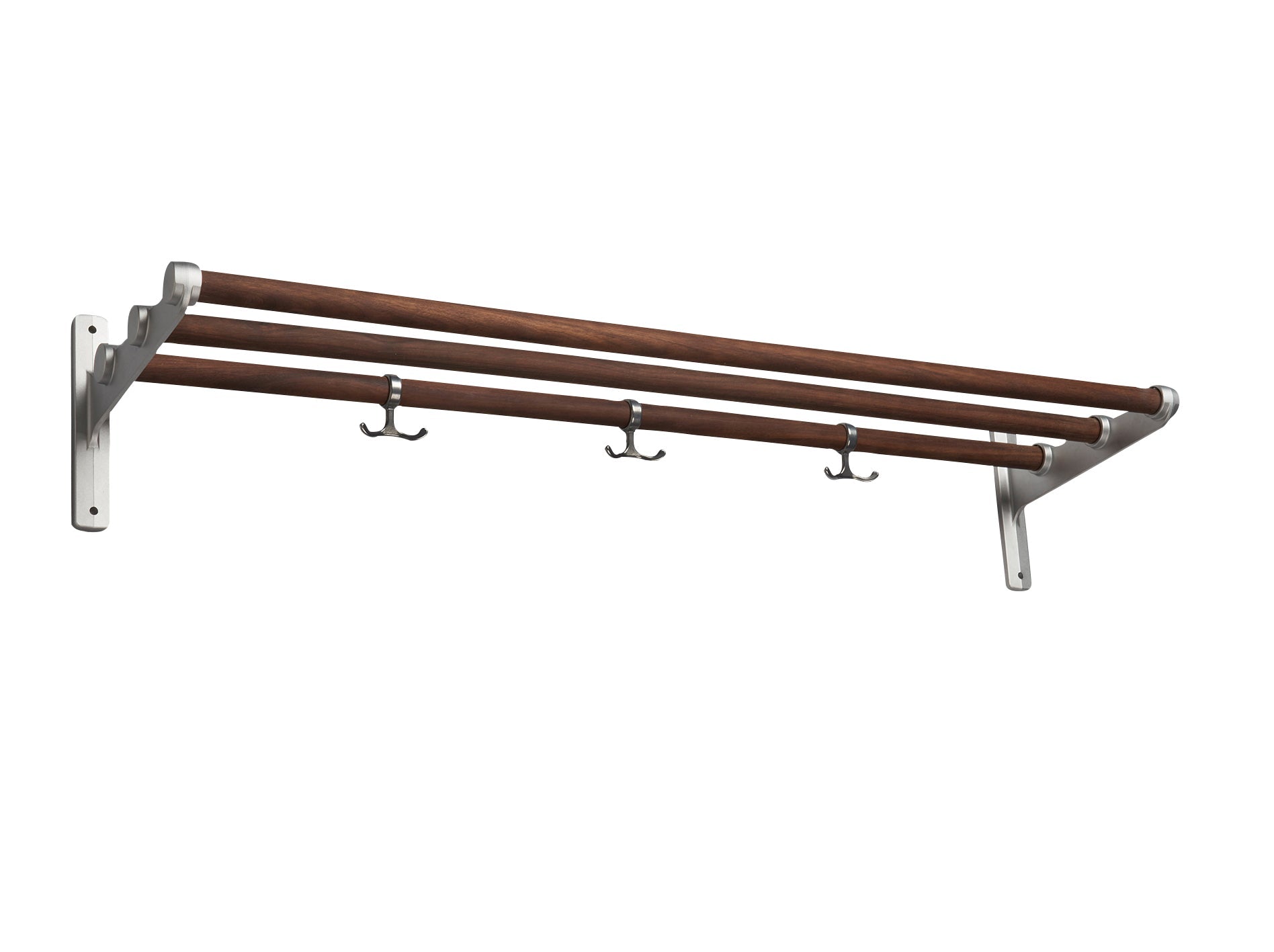 [product_category]-Essem Design Nostalgi Hat Shelf/Shoe Rack, Walnut/Aluminium-Essem Design-7392157029366-080-ESS-1