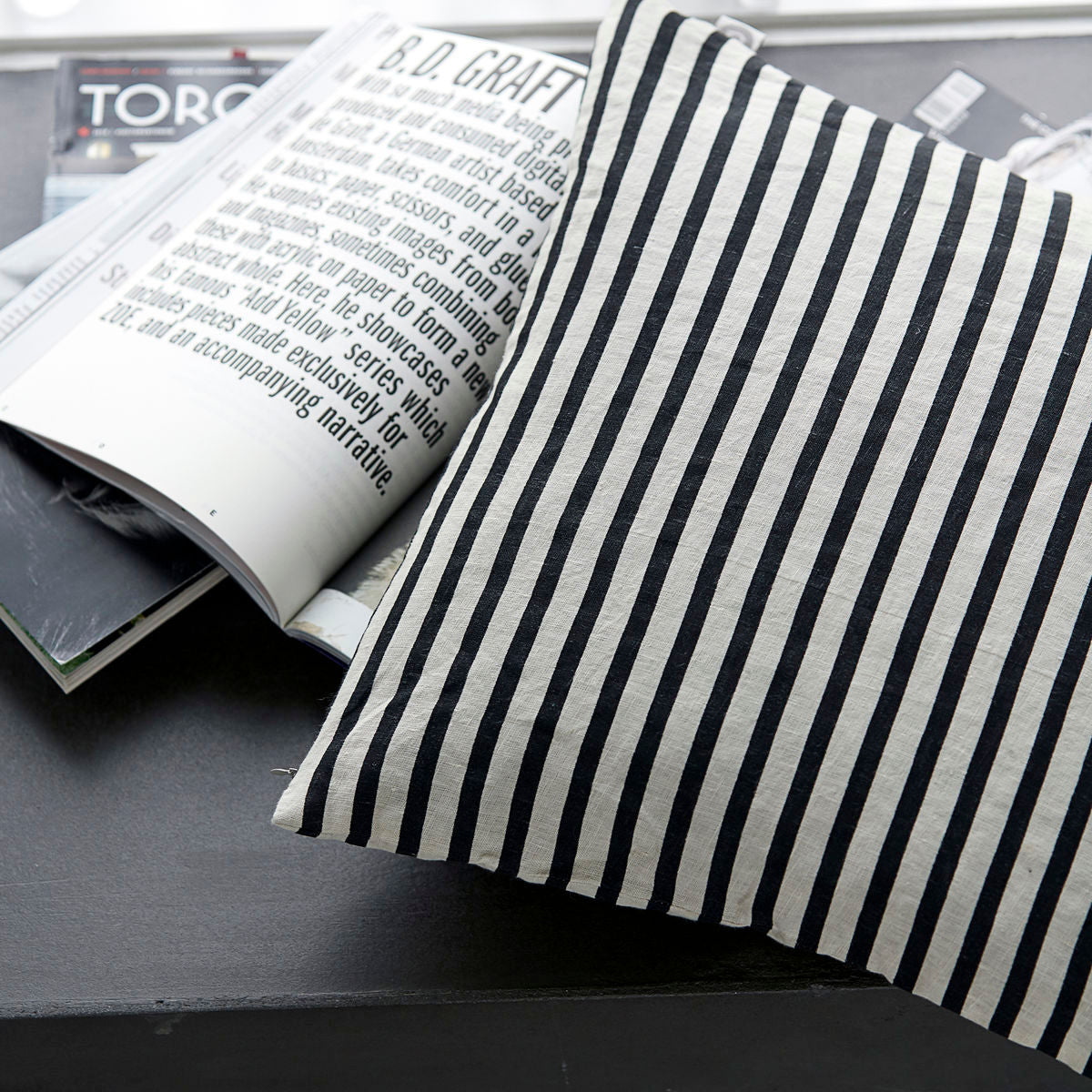 House Doctor Cushion cover, HDHDStripe, Black/Grey