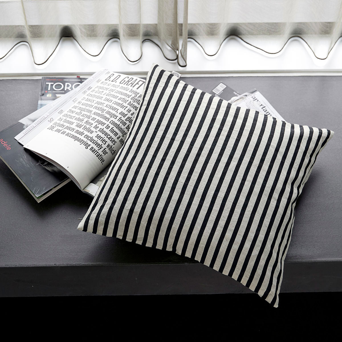 House Doctor Cushion cover, HDHDStripe, Black/Grey