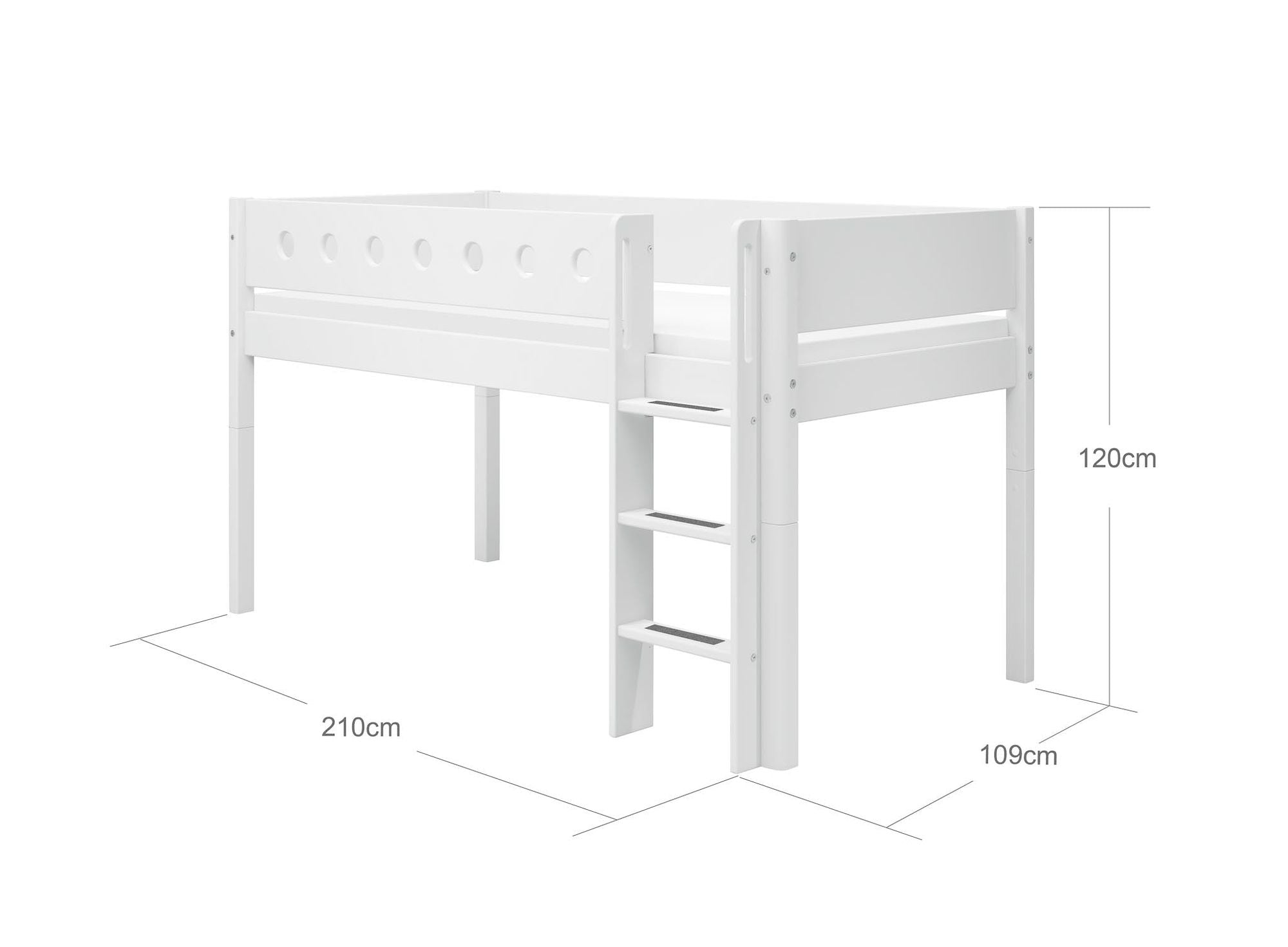 FLEXA Mid-high bed w. straight ladder