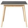 Fdb Møbler C35 Dining Table Oak, Black Linoleum Tabletop, 82x82cm