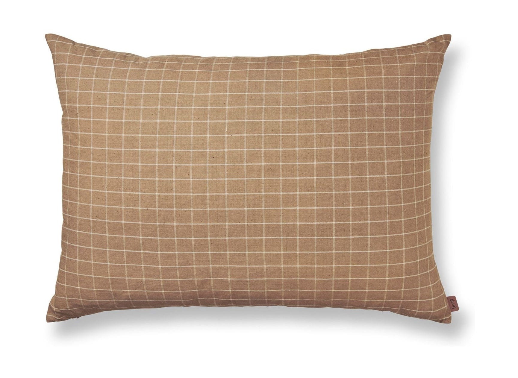 [product_category]-Ferm Living Brown Cotton Cushion Large, Check-Ferm Living-5704723304531-1104267487-FER-1