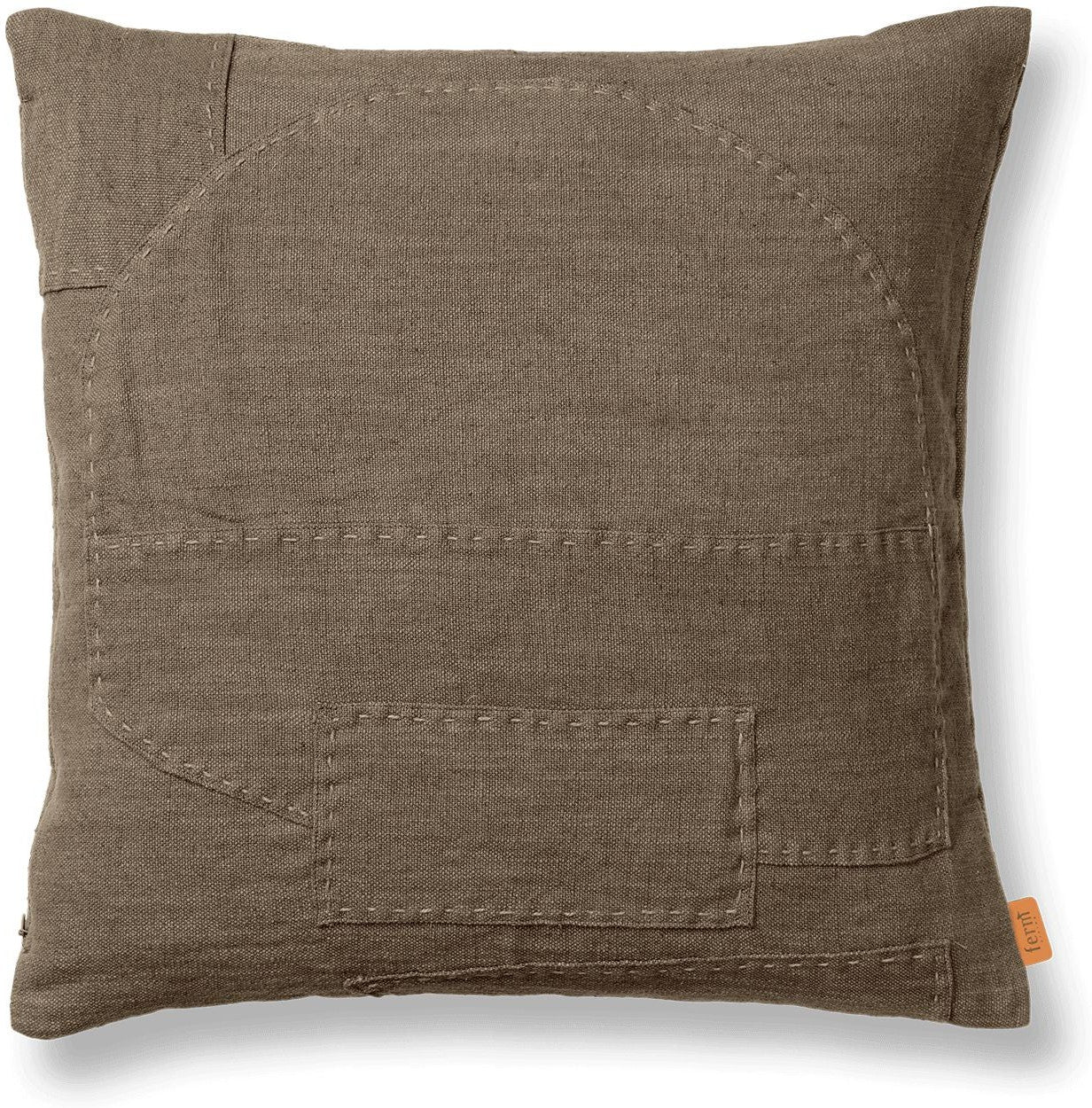 [product_category]-Ferm Living Darn Cushion Cover, Dark Taupe-Ferm Living-5704723313632-1104268397-FER-1