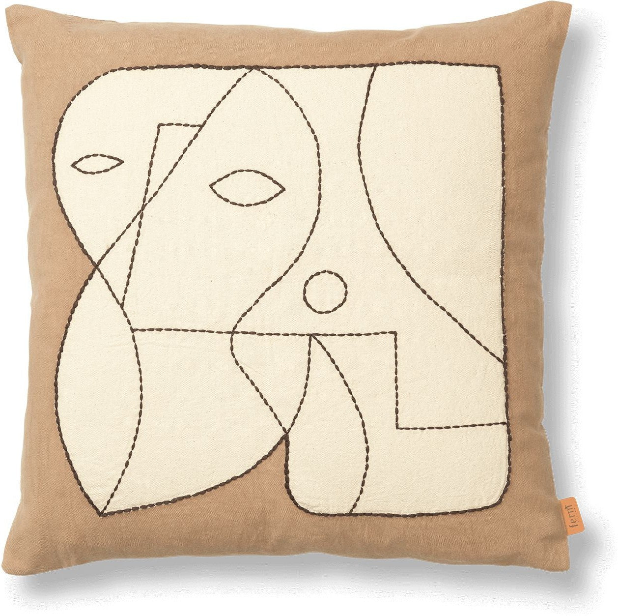 [product_category]-Ferm Living Figure Cushion Cover, Dark Taupe/Off White-Ferm Living-5704723313663-1104268400-FER-1