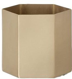 [product_category]-Ferm Living Hexagon Flowerpot Brass, ø14cm-Ferm Living-5704723441052-4105-FER-1