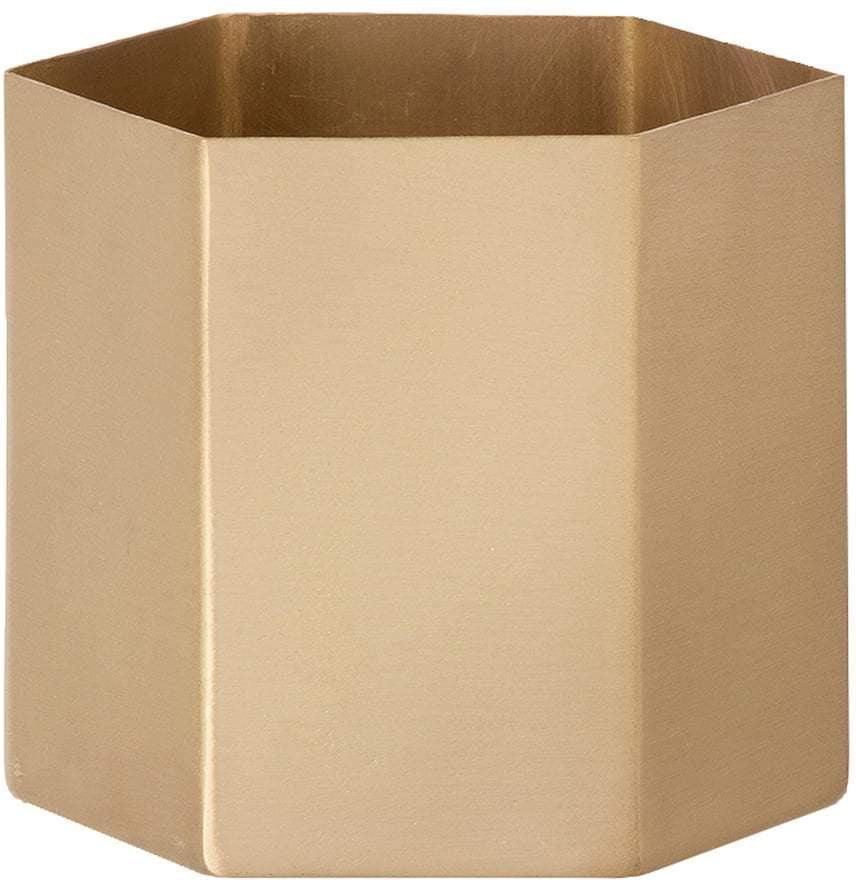 [product_category]-Ferm Living Hexagon Flowerpot Brass, ø18cm-Ferm Living-5704723003359-4147-FER-1