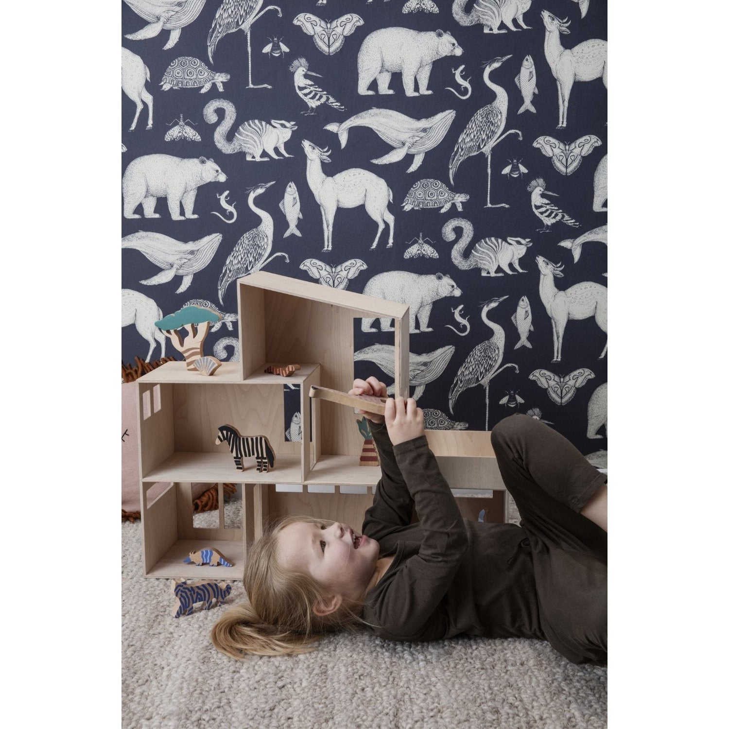 [product_category]-Ferm Living Katie Scott Wallpaper Animal, Dark Blue-Ferm Living-5704723031161-100235403-FER-4