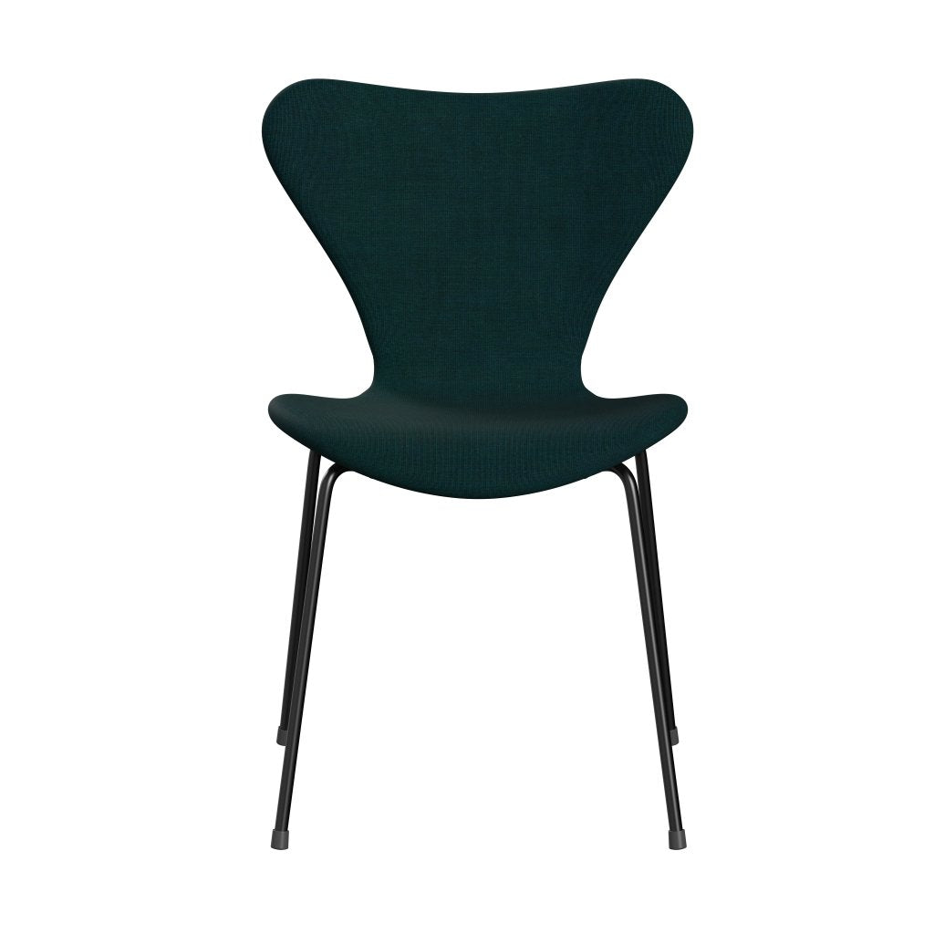 [product_category]-Fritz Hansen 3107 Chair Full Upholstery, Black/Canvas Dark Blue/Green-Fritz Hansen-3107FU-CA0984-DRBL-FRI-1