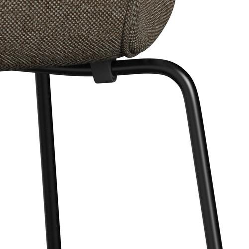 [product_category]-Fritz Hansen 3107 Chair Full Upholstery, Black/Hallingdal Brown/Grey-Fritz Hansen-3107FU-HAL270-DRBL-FRI-7