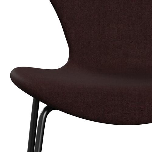 [product_category]-Fritz Hansen 3107 Chair Full Upholstery, Black/Remix Aubergine (Rem373)-Fritz Hansen-3107FU-REM373-DRBL-FRI-6