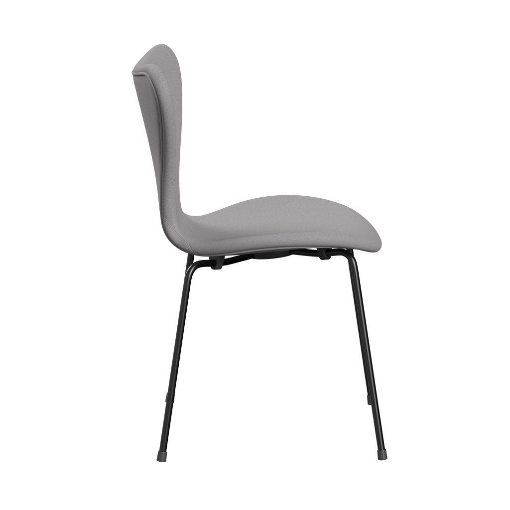 [product_category]-Fritz Hansen 3107 Chair Full Upholstery, Black/Remix Grey/Green-Fritz Hansen-3107FU-REM606-DRBL-FRI-3