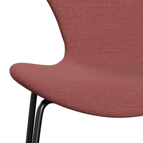 [product_category]-Fritz Hansen 3107 Chair Full Upholstery, Black/Steelcut Trio Pink/Red/Black-Fritz Hansen-3107FU-STR636-DRBL-FRI-6