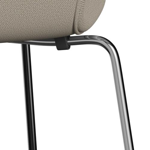 [product_category]-Fritz Hansen 3107 Chair Full Upholstery, Chrome/Capture Grey Sand-Fritz Hansen-3107FU-CP5103-CST-FRI-7