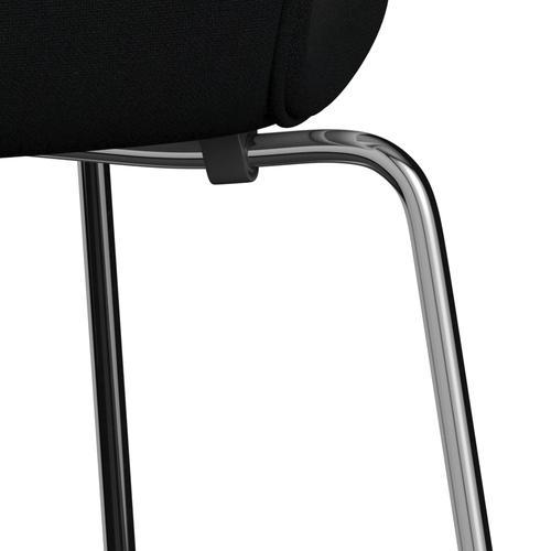 [product_category]-Fritz Hansen 3107 Chair Full Upholstery, Chrome/Christianshavn Black Plain-Fritz Hansen-3107FU-CH1175-CST-FRI-7