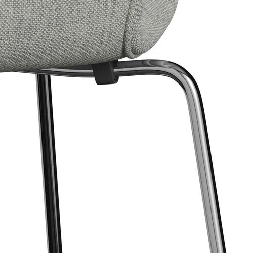 [product_category]-Fritz Hansen 3107 Chair Full Upholstery, Chrome/Hallingdal White/Grey-Fritz Hansen-3107FU-HAL110-CST-FRI-7