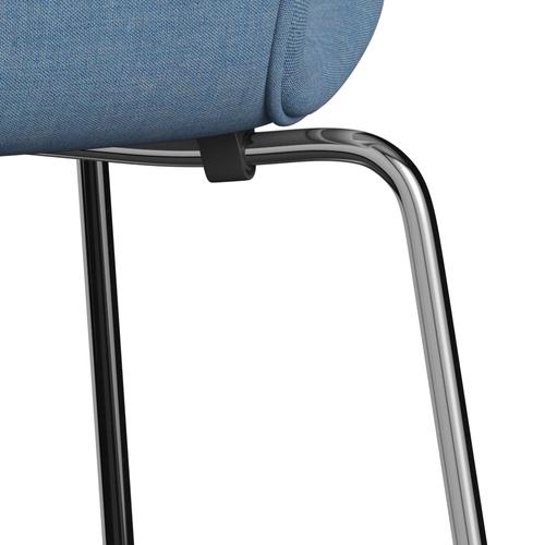 [product_category]-Fritz Hansen 3107 Chair Full Upholstery, Chrome/Remix Blue (Rem816)-Fritz Hansen-3107FU-REM816-CST-FRI-7