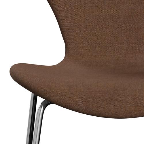 [product_category]-Fritz Hansen 3107 Chair Full Upholstery, Chrome/Remix Chocolate Brown (Rem346)-Fritz Hansen-3107FU-REM346-CST-FRI-6