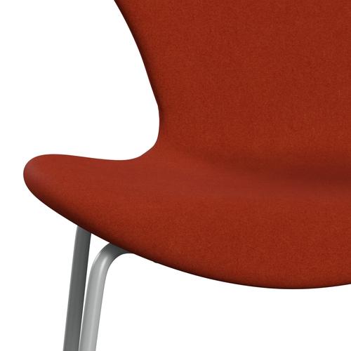 [product_category]-Fritz Hansen 3107 Chair Full Upholstery, Nine Grey/Divina Terracotta-Fritz Hansen-3107FU-DIV552-DRNIGR-FRI-6