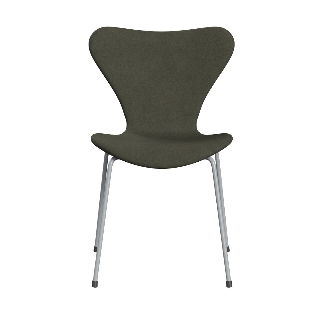 [product_category]-Fritz Hansen 3107 Chair Full Upholstery, Silver Grey/Divina Military Green-Fritz Hansen-3107FU-DIV944-SIGREY-FRI-1