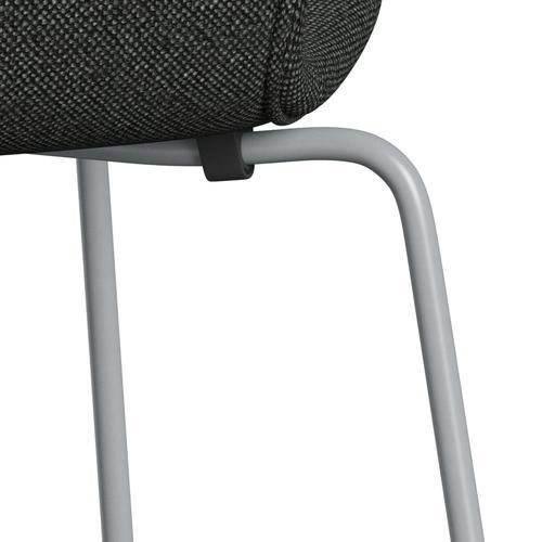 [product_category]-Fritz Hansen 3107 Chair Full Upholstery, Silver Grey/Hallingdal Black/Grey (Hal368)-Fritz Hansen-3107FU-HAL368-SIGREY-FRI-7