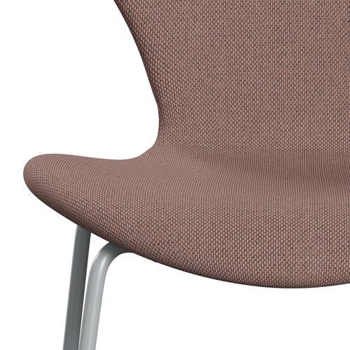 [product_category]-Fritz Hansen 3107 Chair Full Upholstery, Silver Grey/Re Wool Soft Pink/Natural-Fritz Hansen-3107FU-REW648-SIGREY-FRI-6