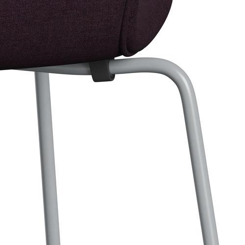 [product_category]-Fritz Hansen 3107 Chair Full Upholstery, Silver Grey/Remix Aubergine (Rem692)-Fritz Hansen-3107FU-REM692-SIGREY-FRI-7