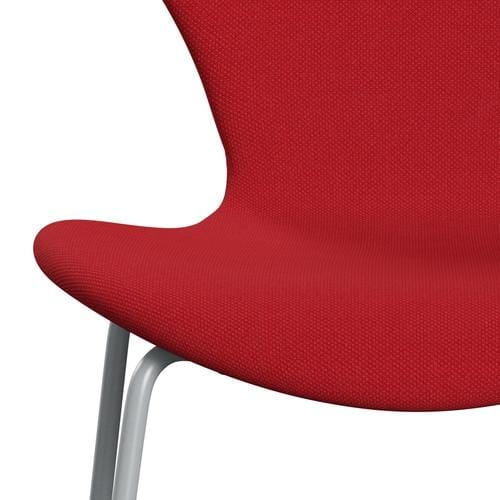 [product_category]-Fritz Hansen 3107 Chair Full Upholstery, Silver Grey/Steelcut Trio Light Red-Fritz Hansen-3107FU-STR666-SIGREY-FRI-6