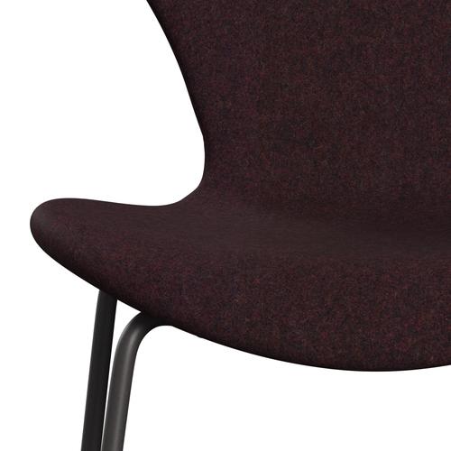 [product_category]-Fritz Hansen 3107 Chair Full Upholstery, Warm Graphite/Divina Md Wine Red-Fritz Hansen-3107FU-DMD673-WARGRA-FRI-6