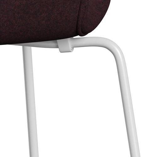 [product_category]-Fritz Hansen 3107 Chair Full Upholstery, White/Divina Md Wine Red-Fritz Hansen-3107FU-DMD673-DRWH-FRI-7