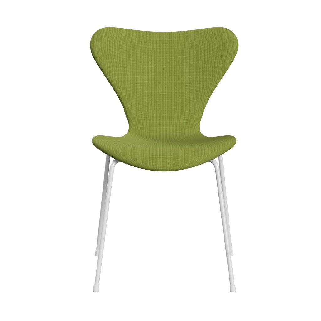 [product_category]-Fritz Hansen 3107 Chair Full Upholstery, White/Fame Light Grass Green-Fritz Hansen-3107FU-F68145-DRWH-FRI-1